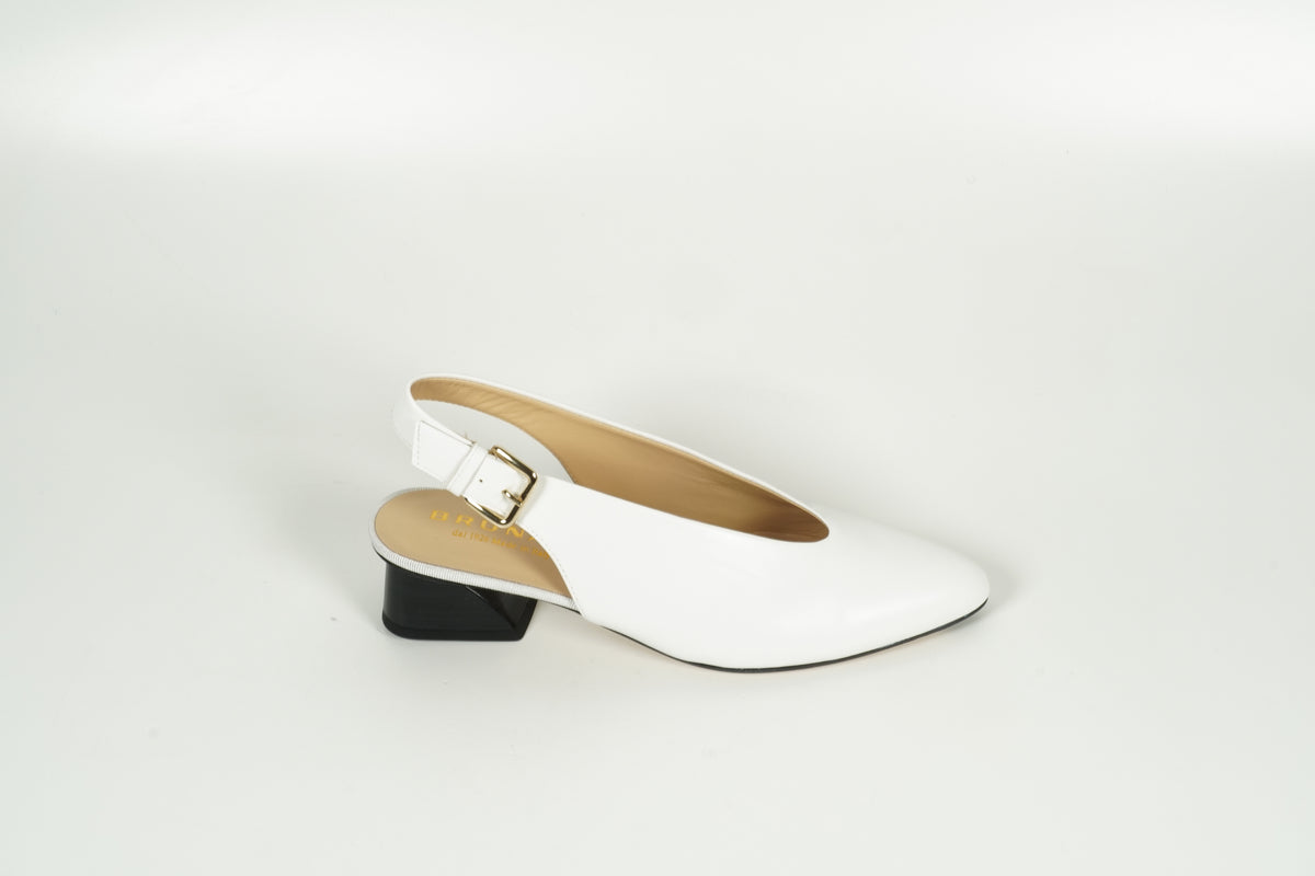 White slingback pumps