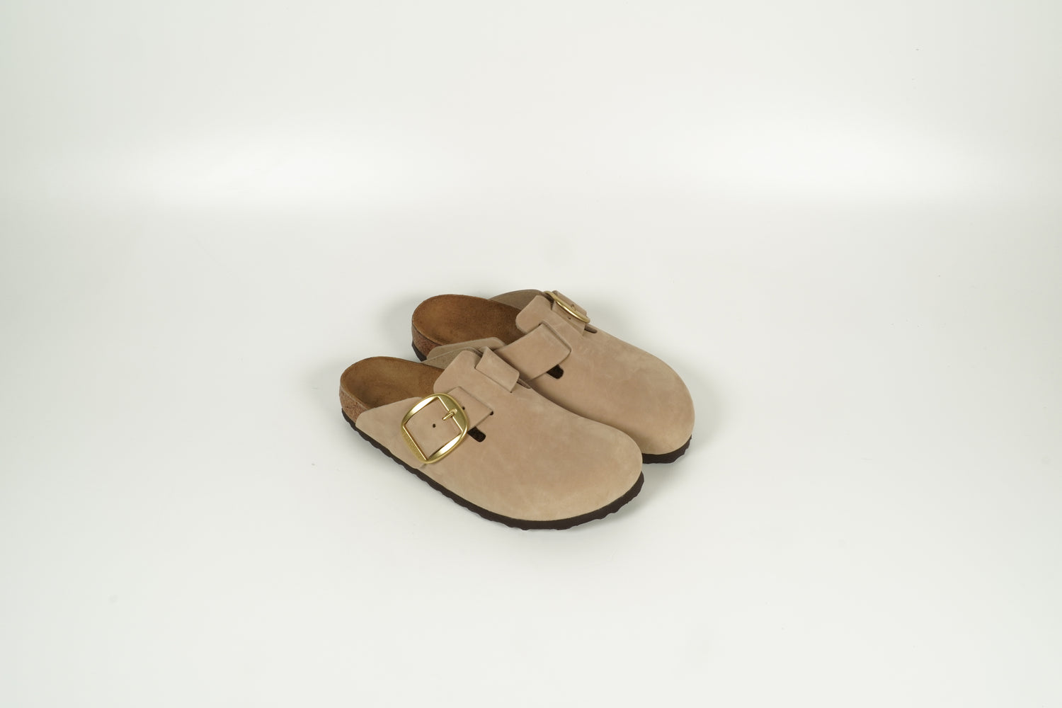 Hausschuh Boston Big Buckle Beige
