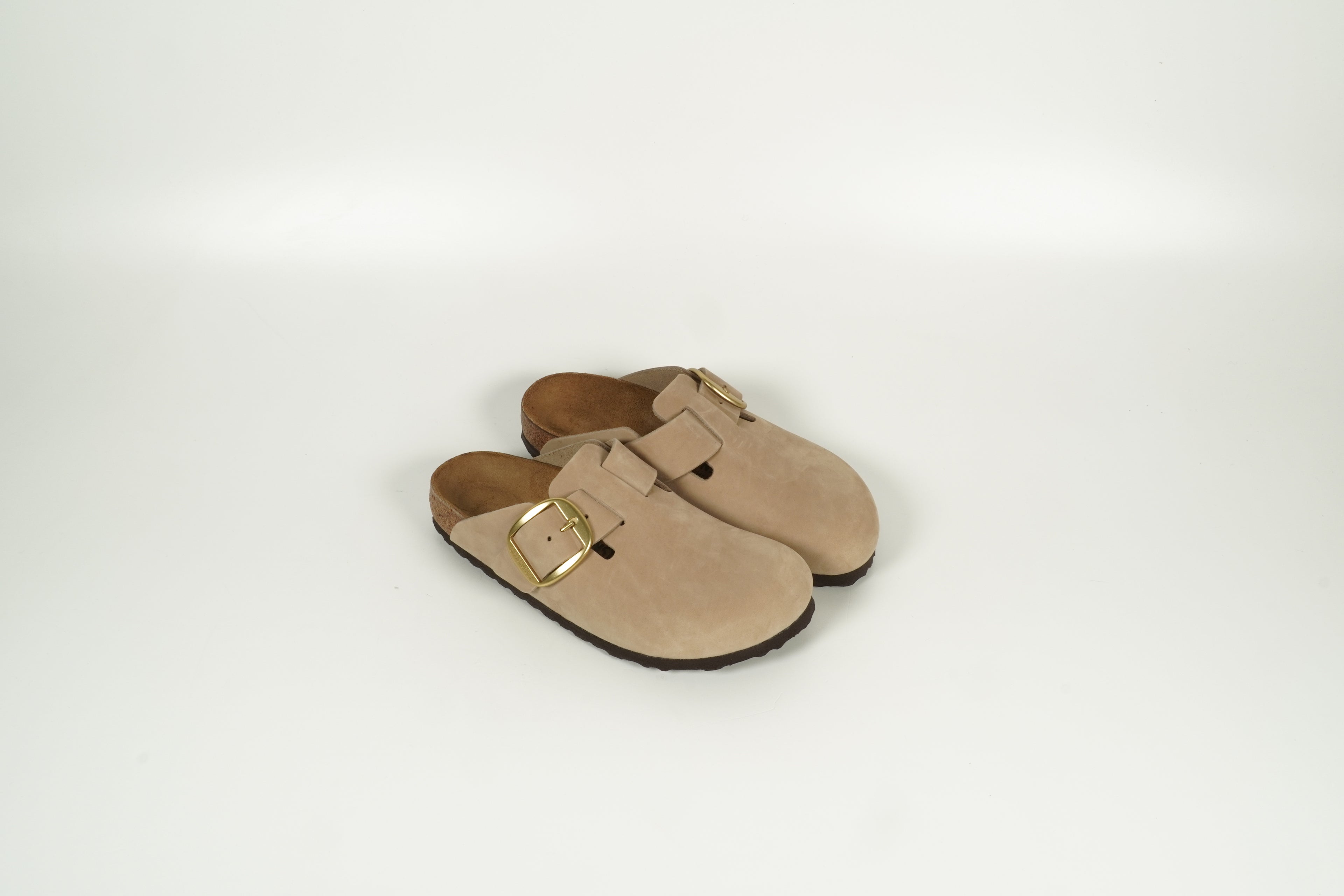 Hausschuh Boston Big Buckle Beige
