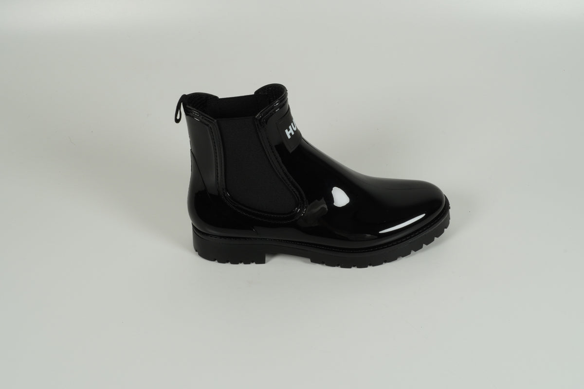 Black rubber boots