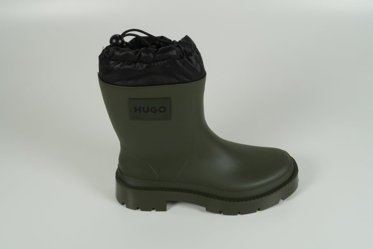 Green rubber boots