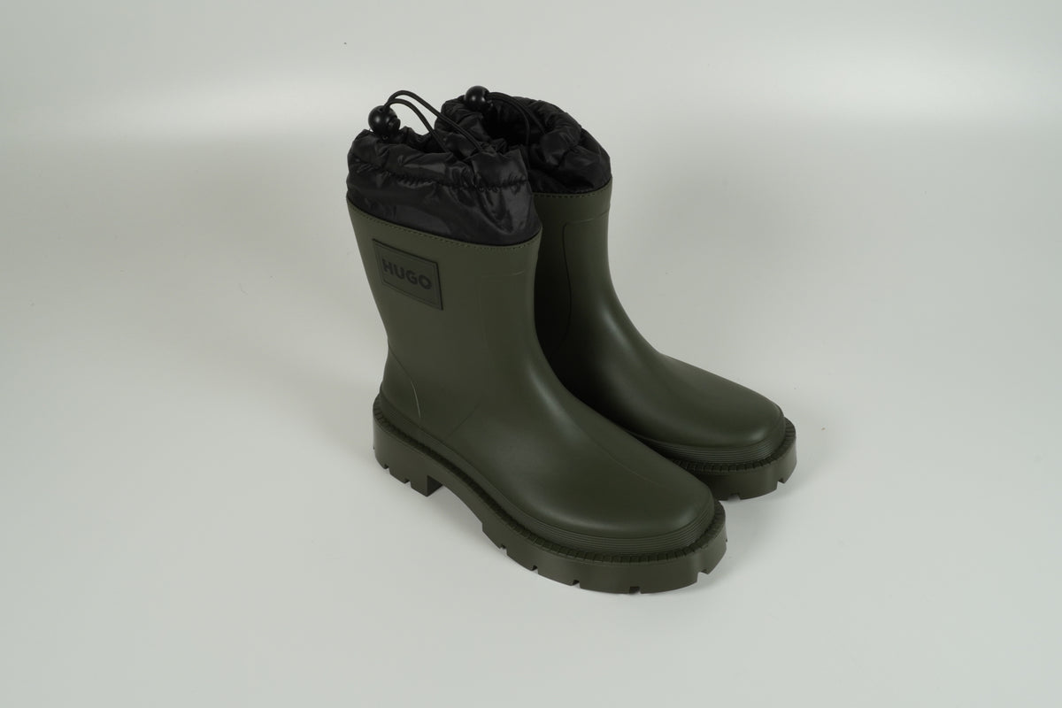 Green rubber boots