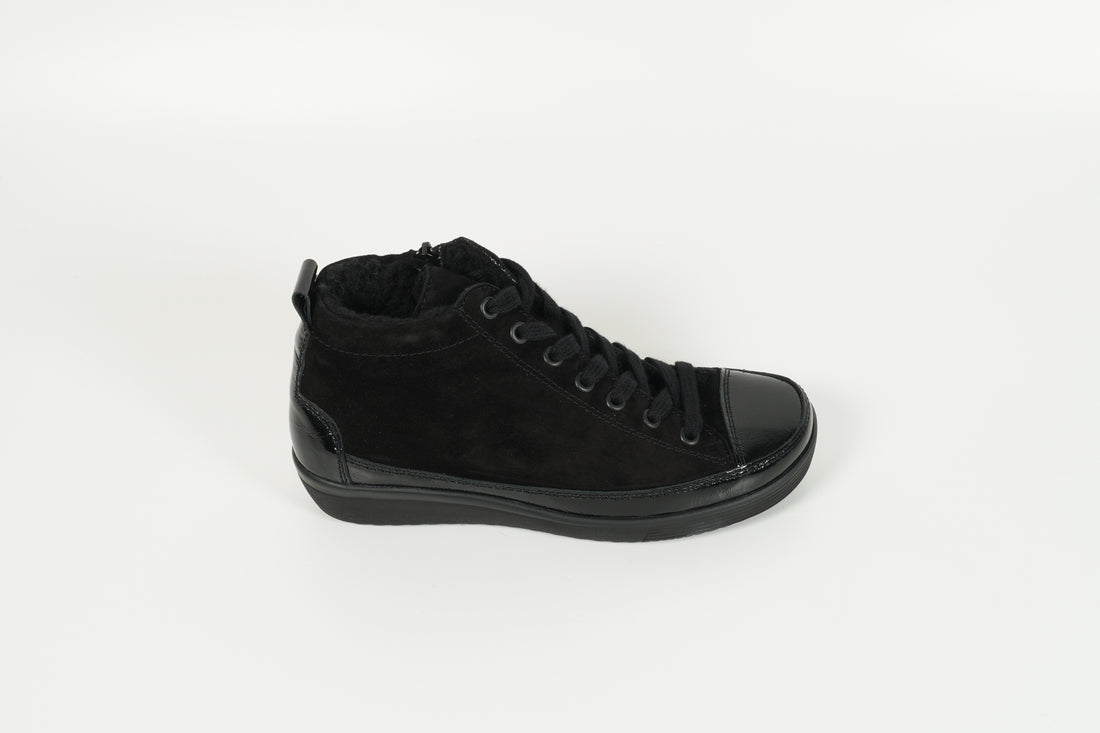 Stiefelette gefüttert Schwarz
