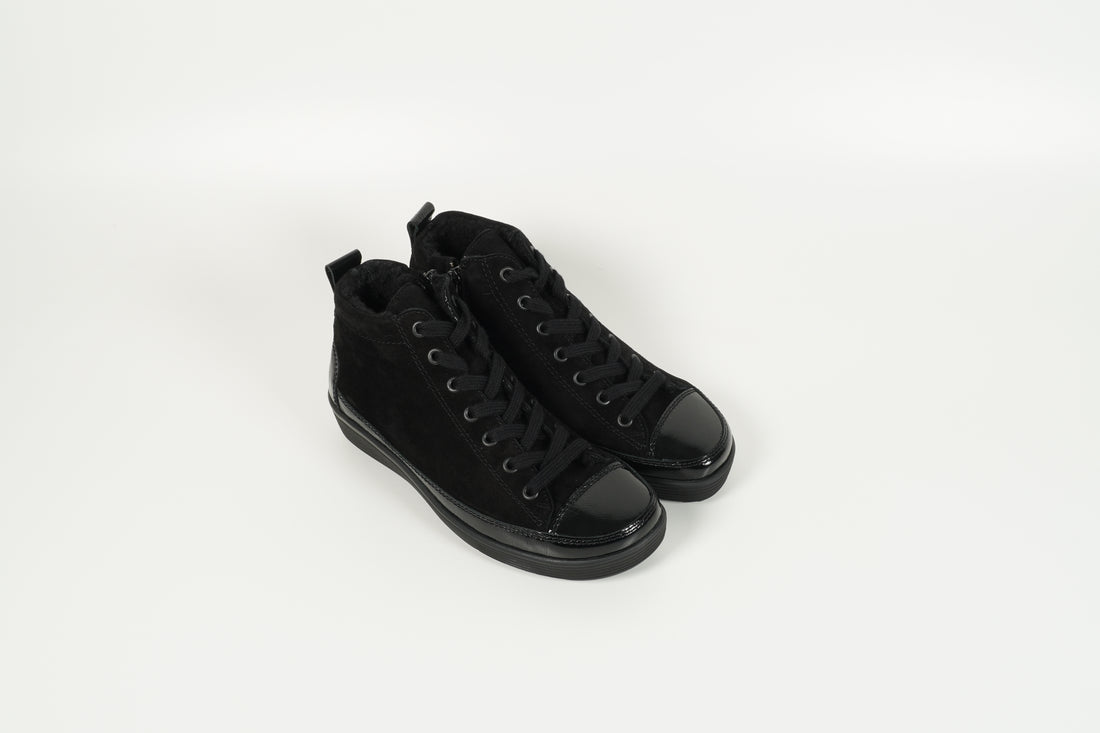 Stiefelette gefüttert Schwarz