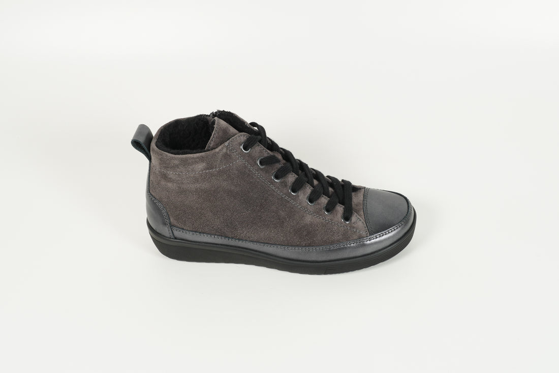Stiefelette gefüttert Grau
